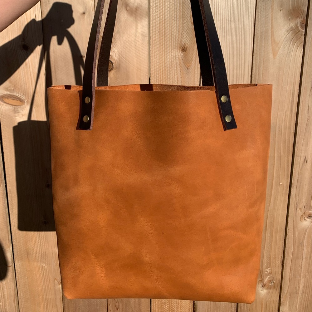 Portland Leather Goods Apricot (?) medium tote